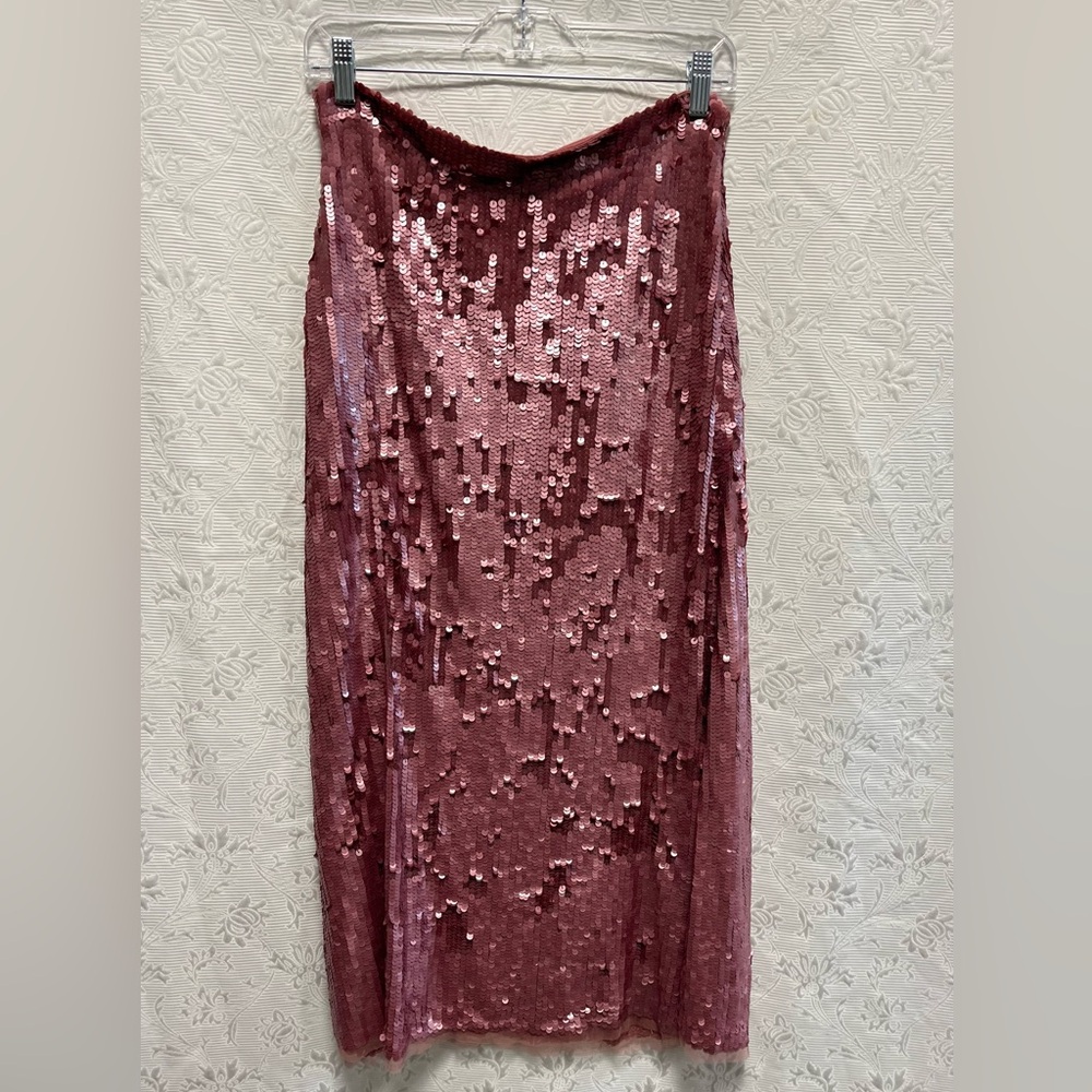 NWT LoveShackFancy Pink Sequin Skirt 8